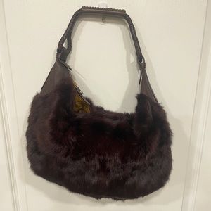 Sigrid Olsen, Lara rabbit fur hobo bag NWT
